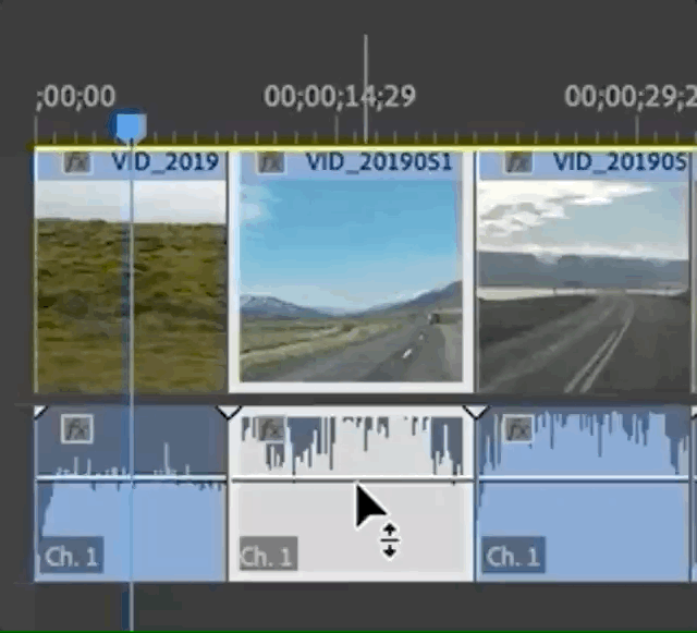 gif toggling the audio levels within a single clip