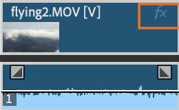 video clip with fx icon highlighted