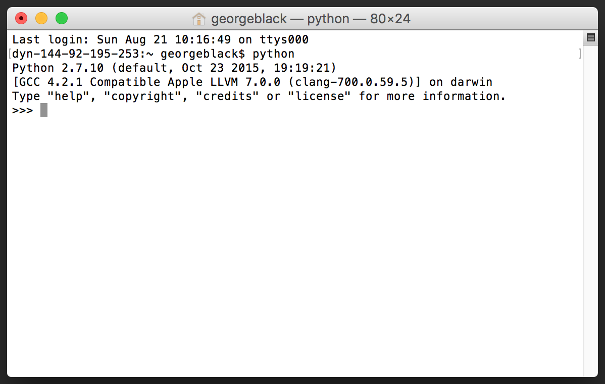 python open terminal mac