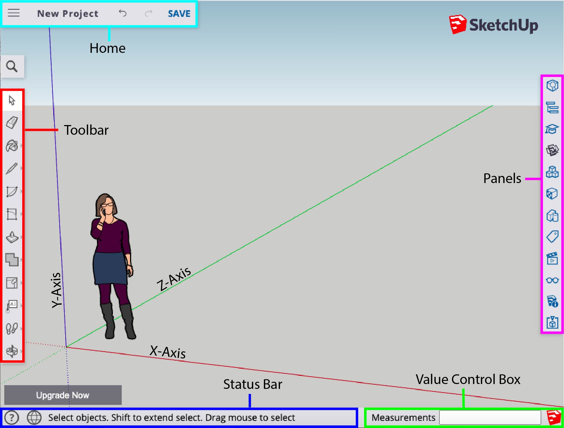 the Sketchup Workspace