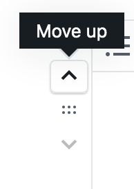 Shift up and shift down arrows on the left side of the block.