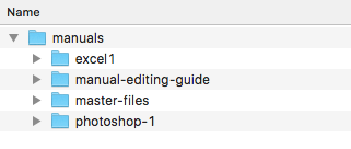 A MacOS folder with multiple subfolders