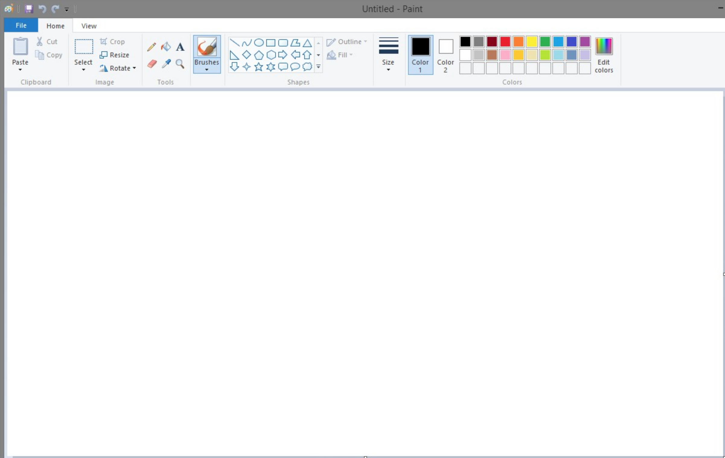 Microsoft Paint interface