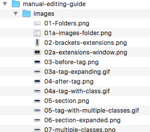 Screenshot showing image files with numbers at the start of their filename