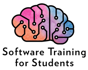 Stylized vector illustration of a brain with watercolor texture underneath