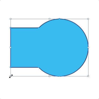 Animated GIF showing a shape being resized in Illustrator.