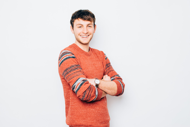 Image showing a college-aged guy on an all-white background