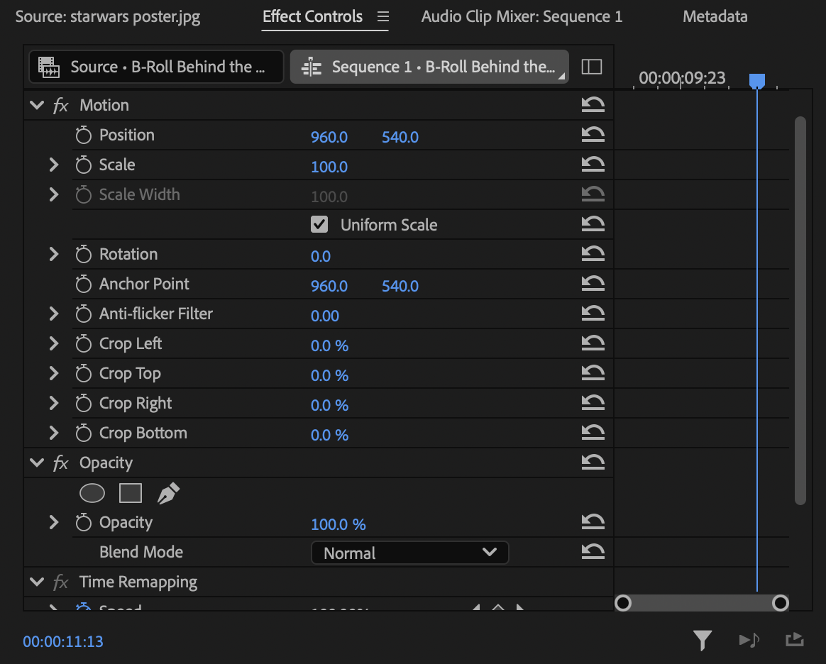 Effect Controls Panel