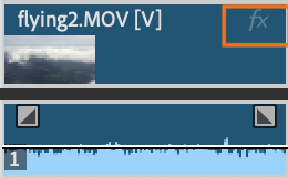 Media Clip in the Timeline with the "fx" button highlighted