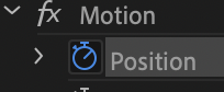 Toggle animation icon turned on within the Position option in the Effect Control panel