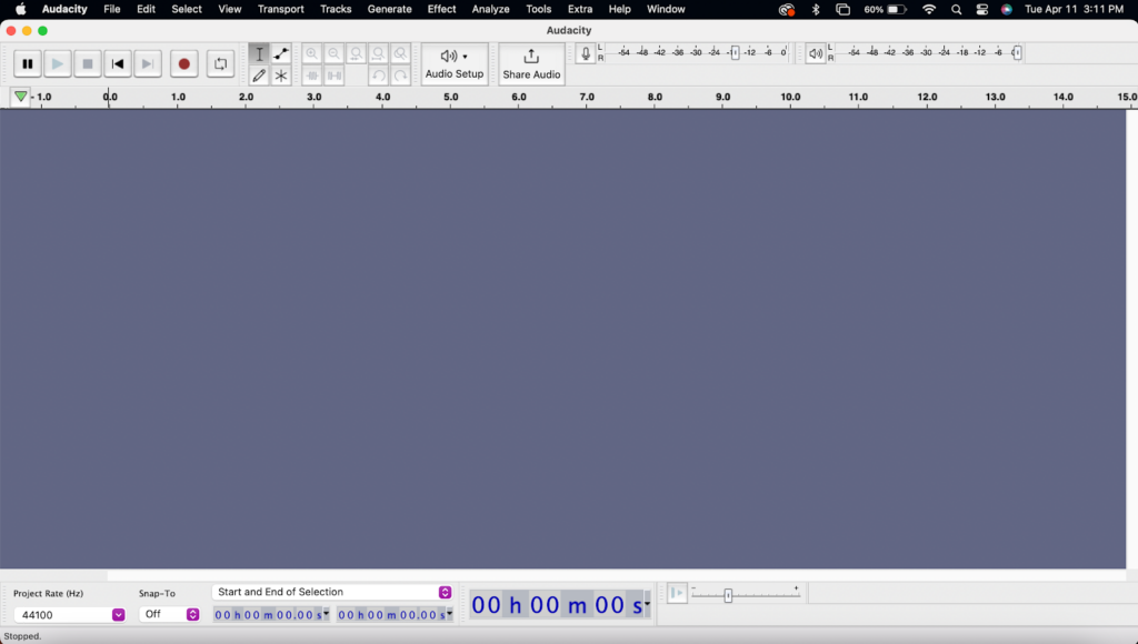 image of audacity interface