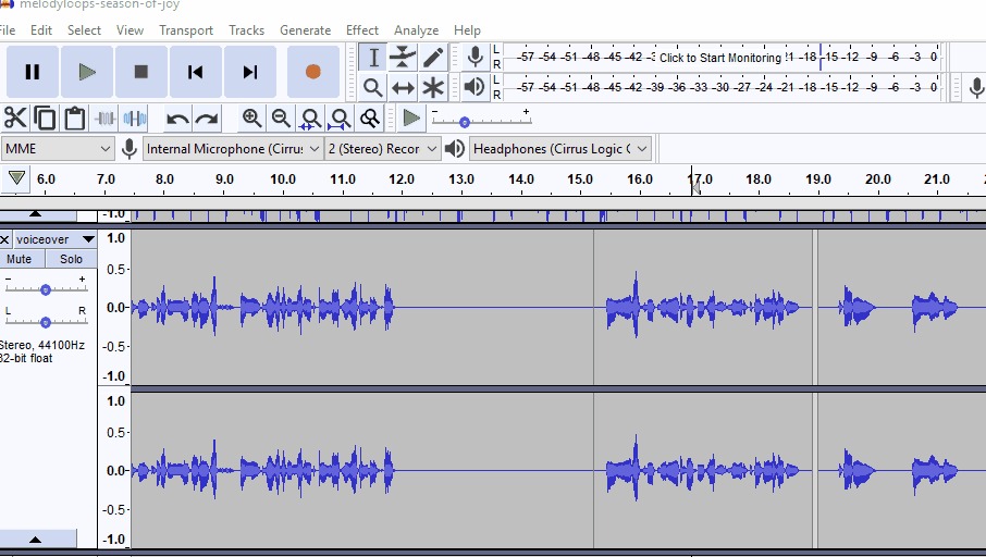 image showing how to select audio and join them into one clip
