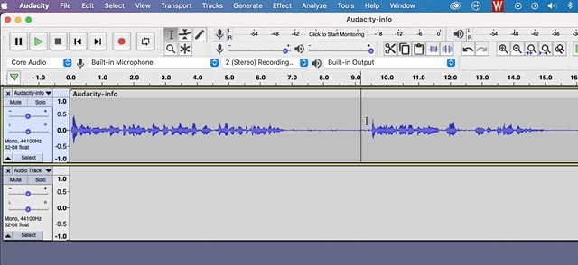 image showing how to split an audio clip