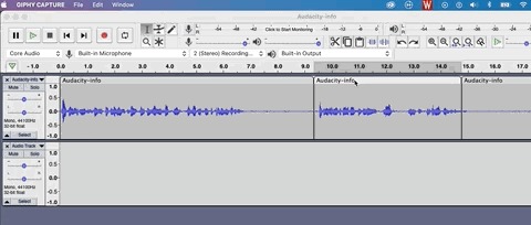 image showing how to delete an audio clip