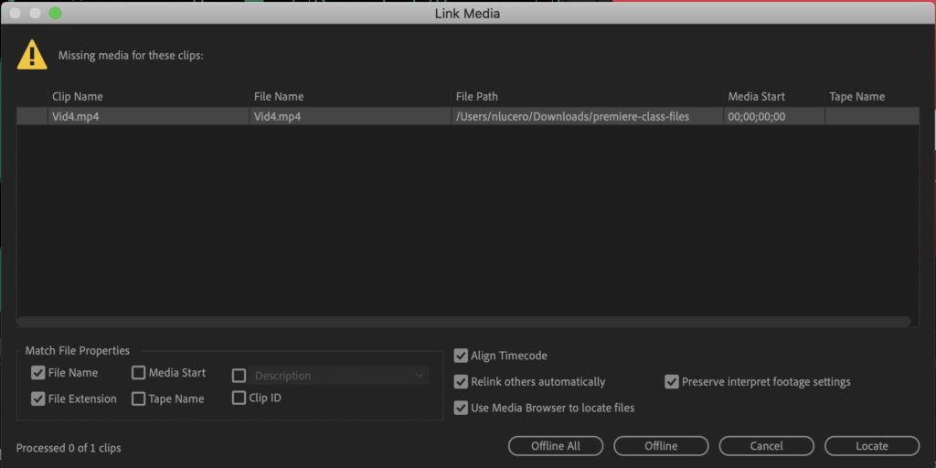 missing media message pop-up