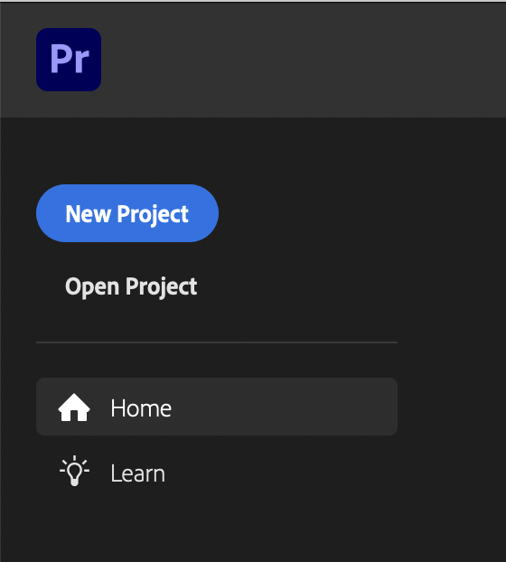 new project button
