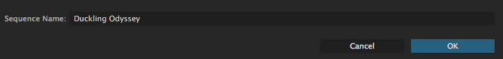 New Sequence Name area