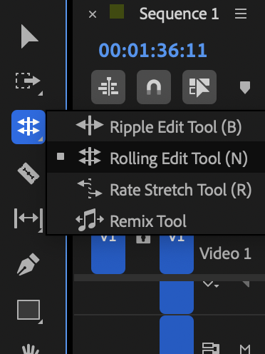 Rolling Edit Icon (found within the Ripple Edit tool menu)