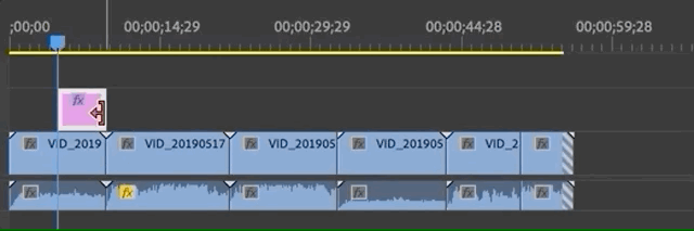 demonstrating how to lengthen and shorten, and move a title within the Timeline