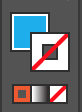 Blue swatch selected for Fill and no swatch selected for Stroke