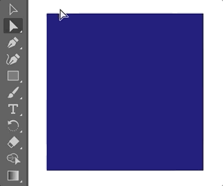 Animation of a square upper left corner being rounded