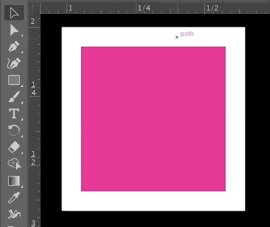 Animation of a white square being created by dragging from the upper-left corner