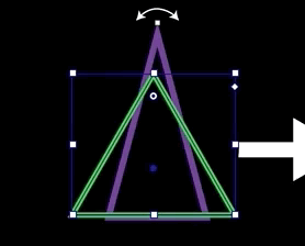 Animation showing a triangle being resized to match the reference shape