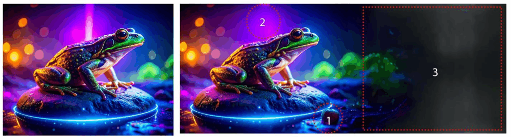 ai generated image of a frog in a vibrant environment