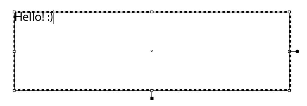 Rectangle dotted outline with the message Hello! :)
