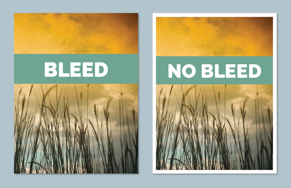 example of a project with and without bleed