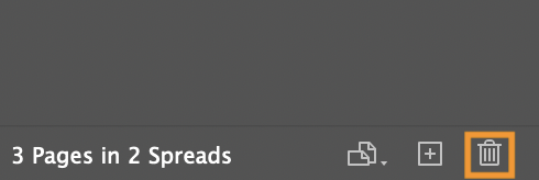 trash icon found at the bottom of the pages panel