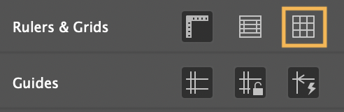 Properties panel with the grid icon highlighed