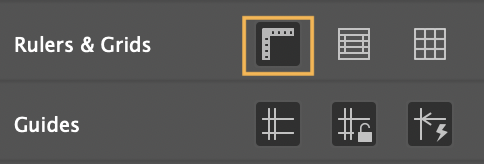 rulers icon highlighted from the Properties Panel
