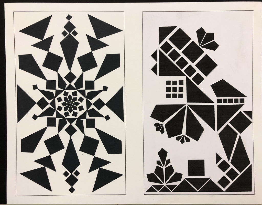 Second example of a final DS120 Balance project with a symmetrical design on the left and an asymmetrical design on the right.