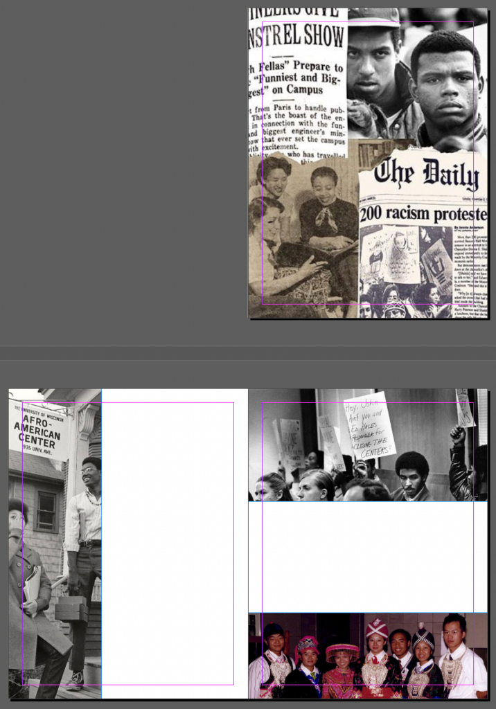 screenshot of project with all frames and images added
