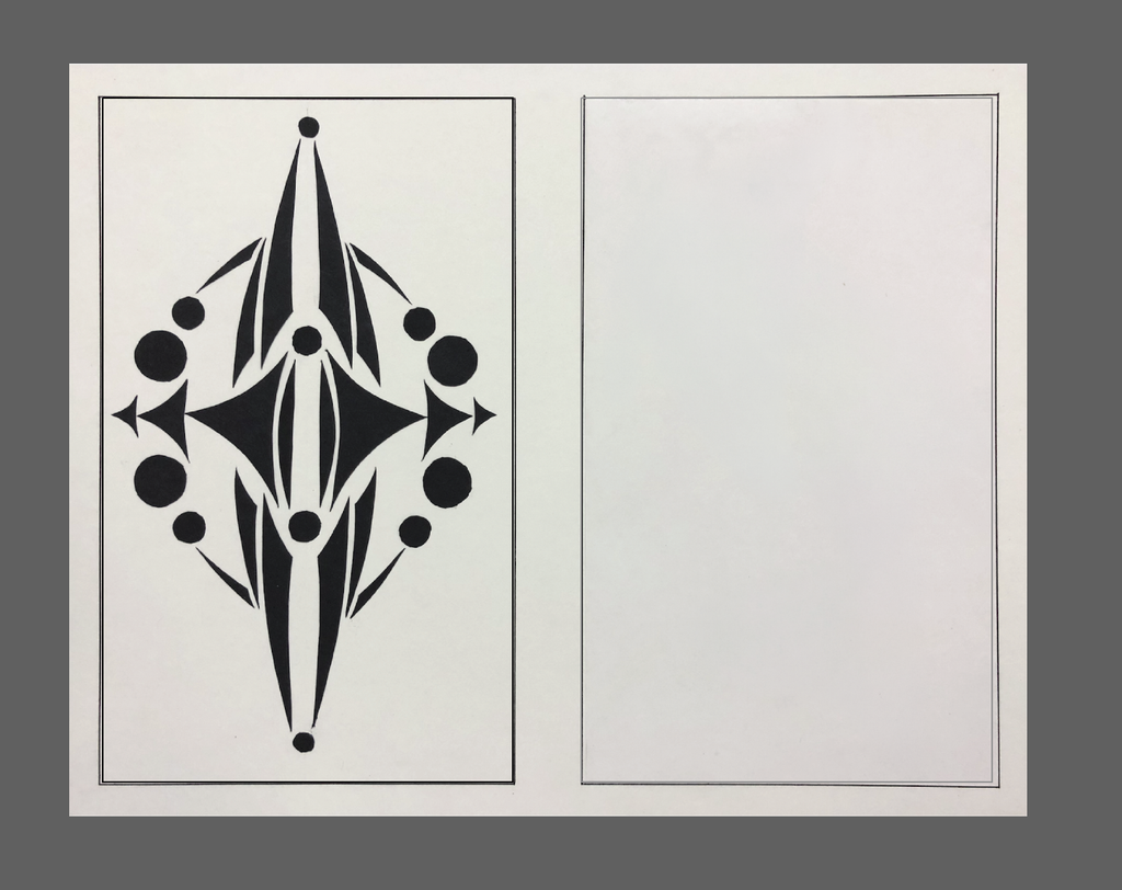 scanned image resized and aligned to match the borders of the two artboards