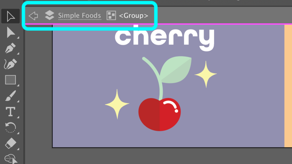 Screenshot showing Isolation Mode in the Illustrator Interface