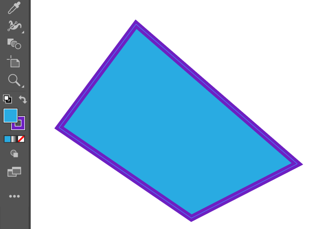 Graphic showing a polygon with a purple stroke line around it and a blue fill within it
